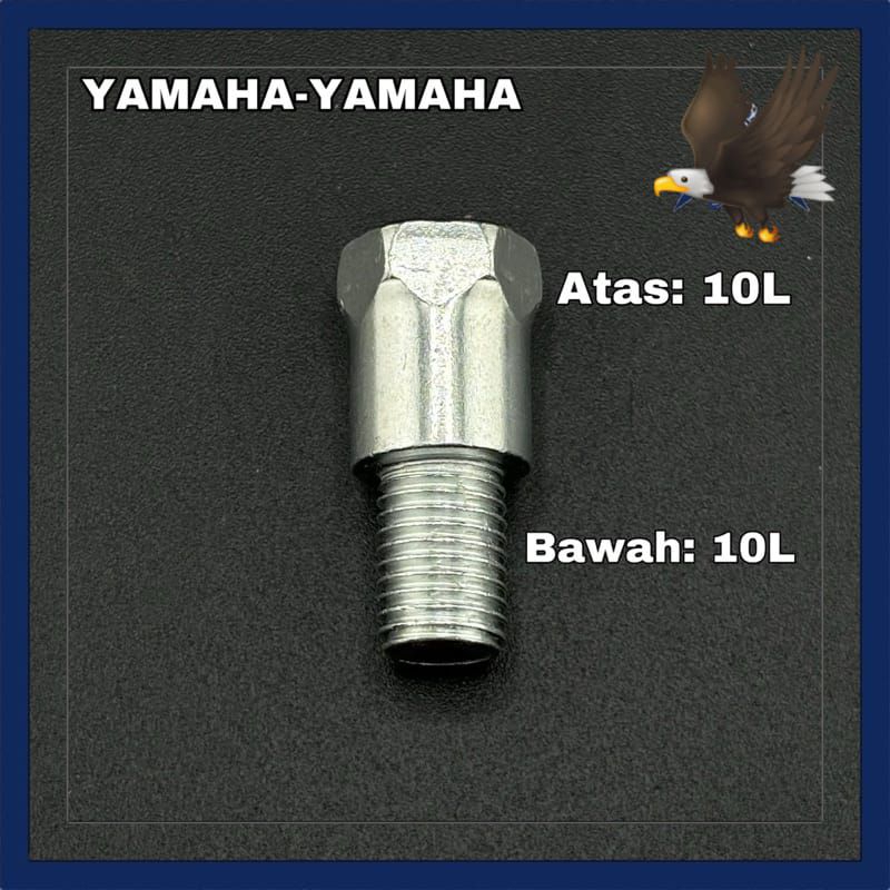 BAUT SAMBUNGAN SPION ( 14 ) DRAT KANAN - KIRI Sambungan Spion Motor Peninggi Baut 14 Drat