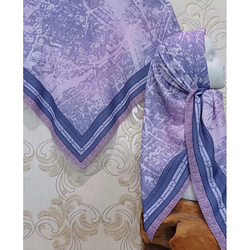 HIJAB VOAL MOTIF JOURNEY UNGU