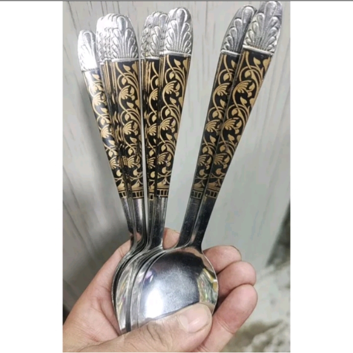 SENDOK BATIK /SENDOK TEBAL/SENDOK TRADISIONAL / Sendok makan motif batik 12pcs stainles /Sendok Maka