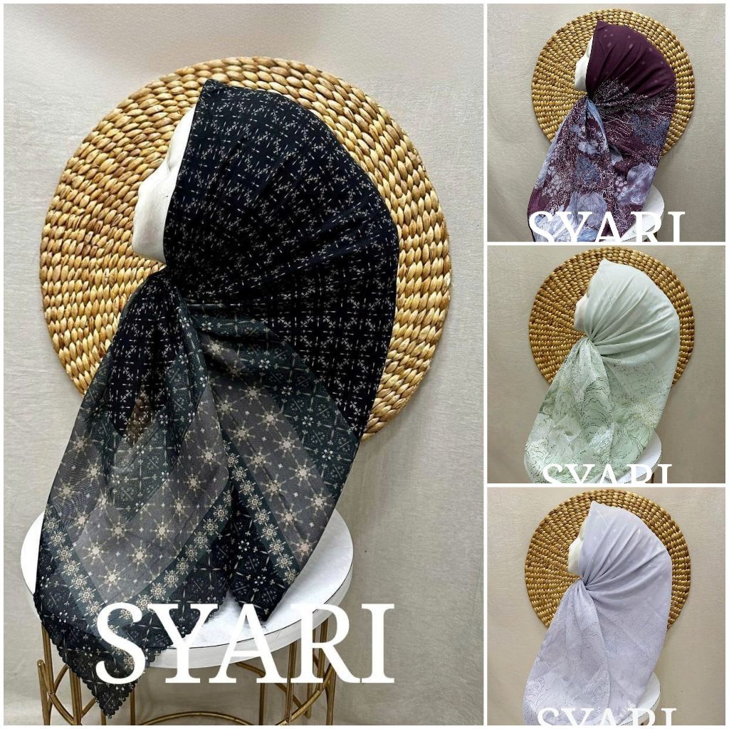 KASY 02 Jilbab Voal Motif Segi Empat 130x130 Kerudung Syari Motif Hijab Motif 130x130 Segi Empat