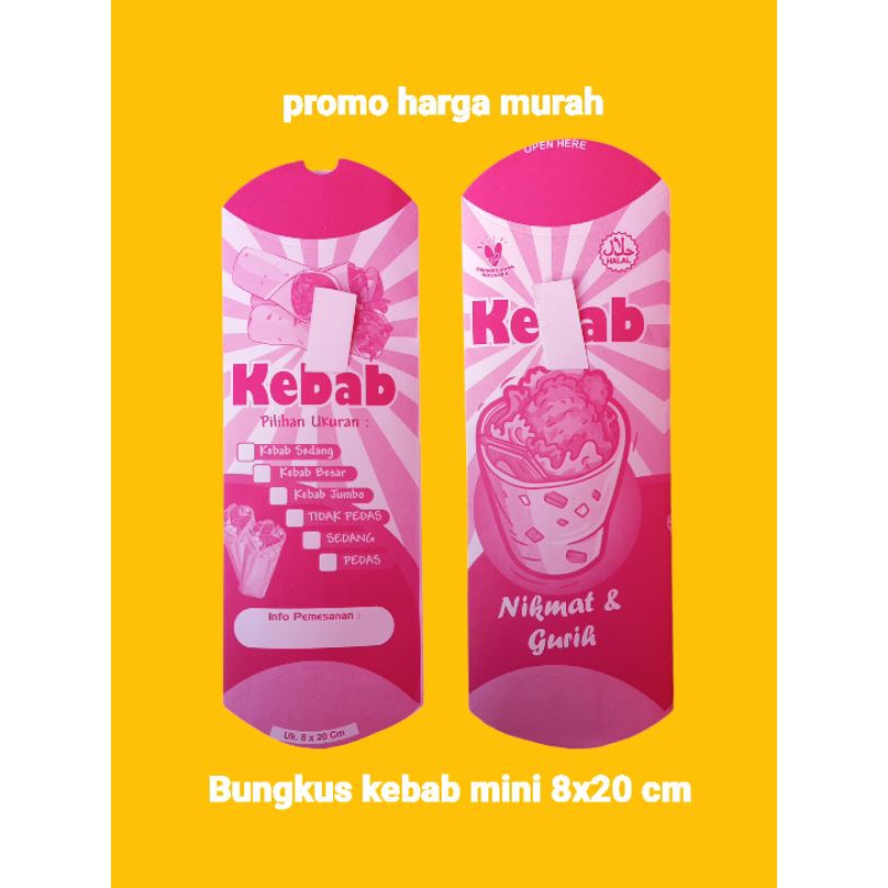 

100pcs,Bungkus kebab,kertas kebab mini,murah 1warna,8x20cm