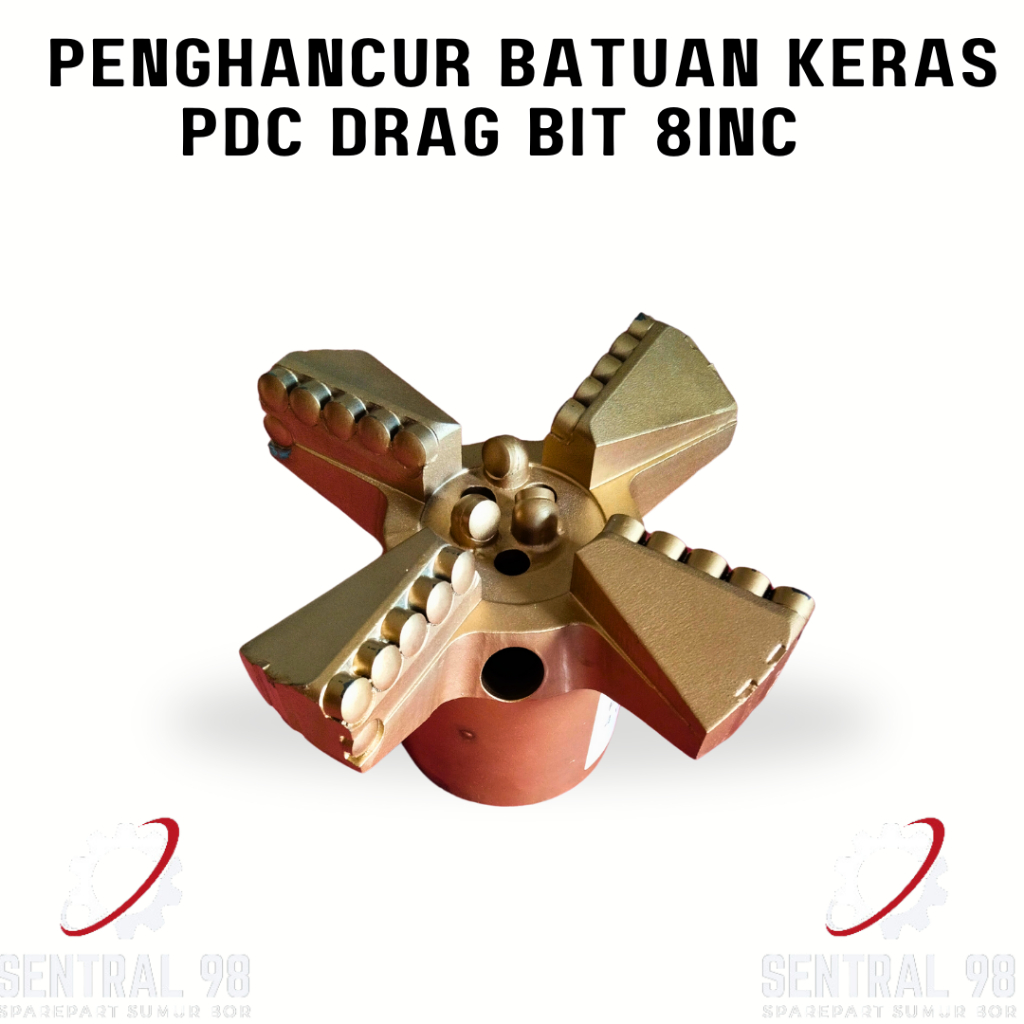 Mata bor sumur tembus batuan 8inc/mata bor sumur/mata bor pdc 8inc