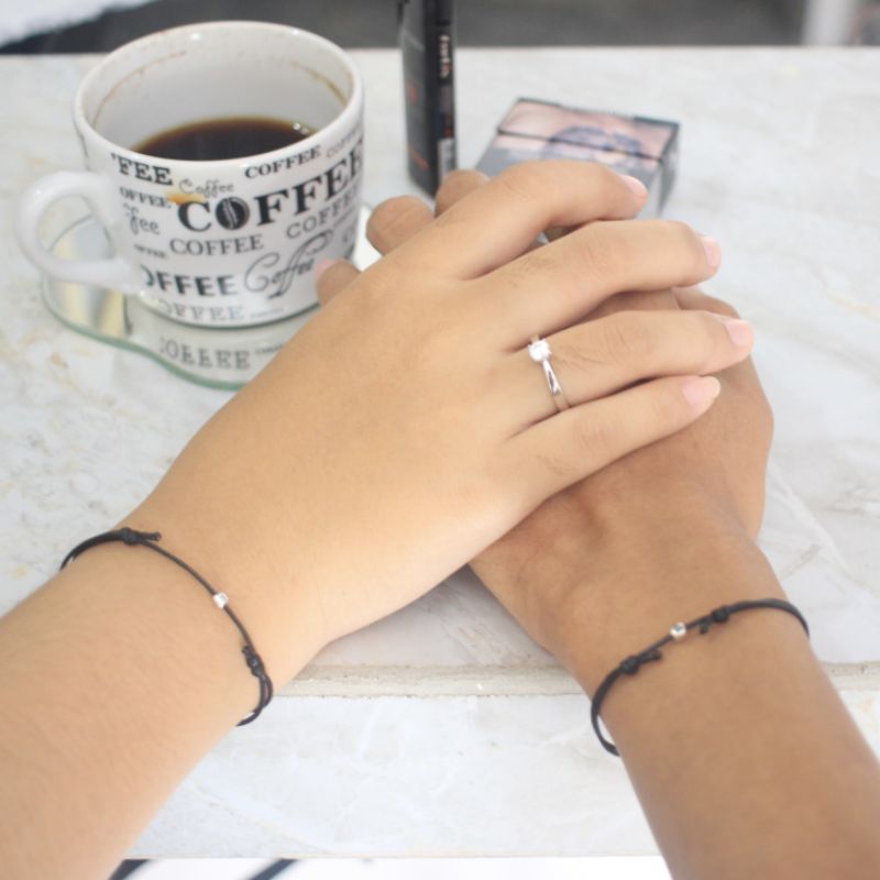 (2 pcs) Gelang Hitam Couple Kapel Capel Copel Gelang Couple Pasangan Aesthetic