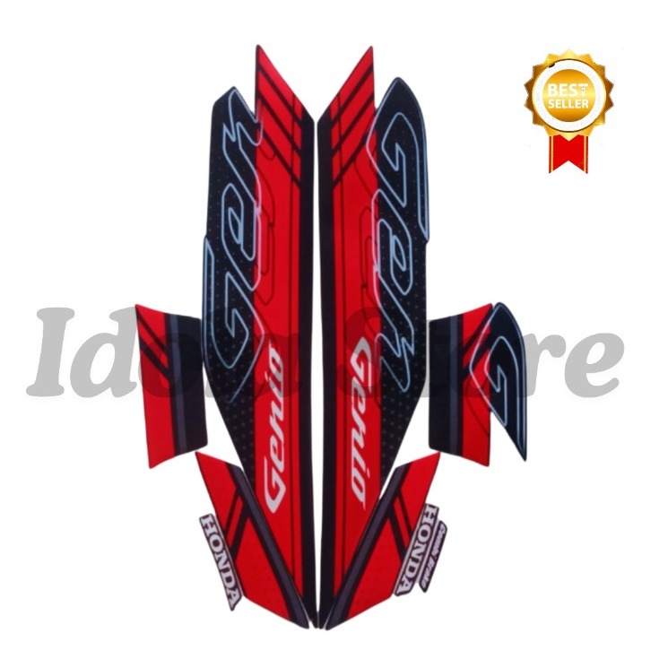 Stiker Sticker Striping Honda Genio 125 2021 Hitam Putih Gold List Body Motor Honda Genio 2021
