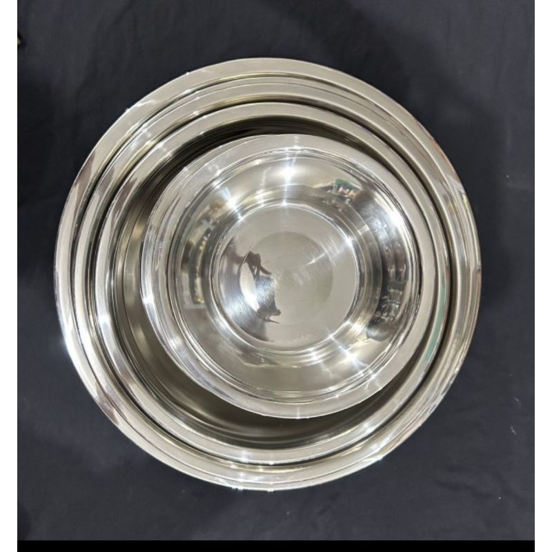 Bowl / Mixing Bowl / Baskom / Mangkok Besar Stainless Steel Diameter 18cm 20cm 22cm 24cm 26cm 28cm 3