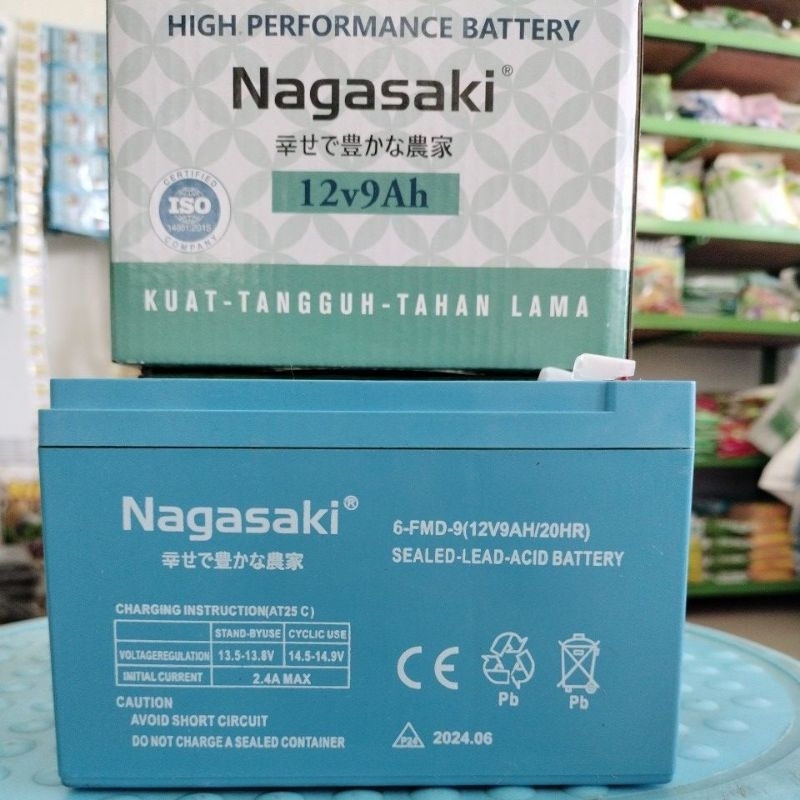 BATERAI AKI ACCU 9AH 12VOLT ORI NAGASAKI sprayer elektrik battery sprayer nagasaki