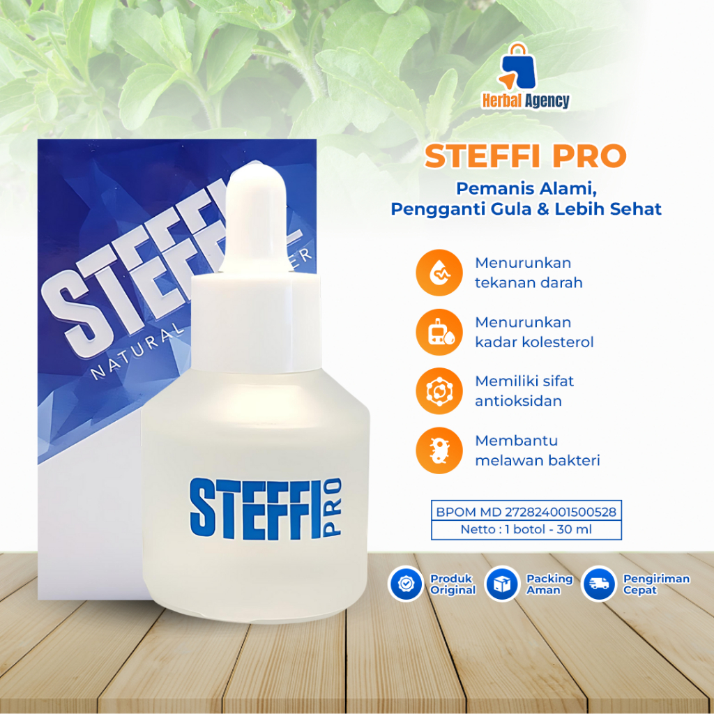 

Steffi Pro Stevia Murni Pengganti Gula Pemanis Alami Diabetes dan Diet Sehat Nol Kalori 30 Ml Lebih Sehat Alami Original