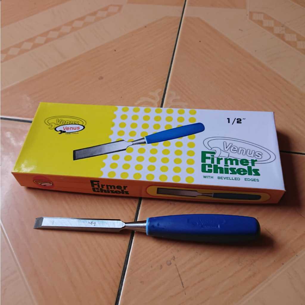 VENUS Pahat Kayu/Tatah Kayu/Tatah Ukir Kayu Gagang Fiber 1/2" (1,2CM)