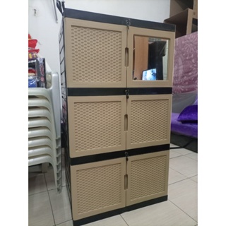Lemari Plastik Jumbo Susun 3 Kaca + Kunci Gunplas PH 3 Jumbo