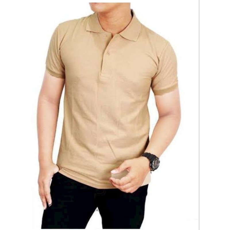 krah polo shirt DEWASA coksu coklat susu