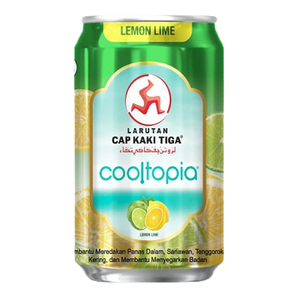 

Cap Kaki Tiga Cooltopia Larutan Penyegar Lemon Lime Kaleng 320 ml l