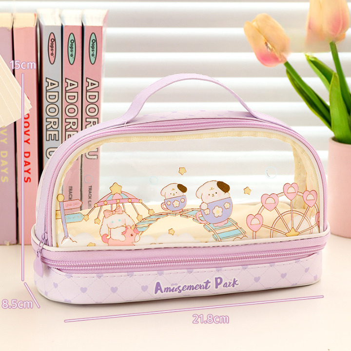 

Kinokimi - Tempat Pensil Besar,Transparant PVC Pencil Case, Tas Pensil Sekolah Lucu, Pensil ANak Estetis, Kotak Pensil Anak