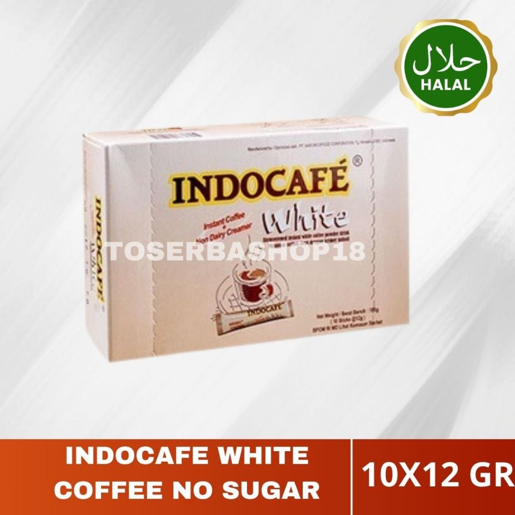 

INDOCAFE White Coffee (10pc x 12gr) No Sugar Added / Tanpa Gula