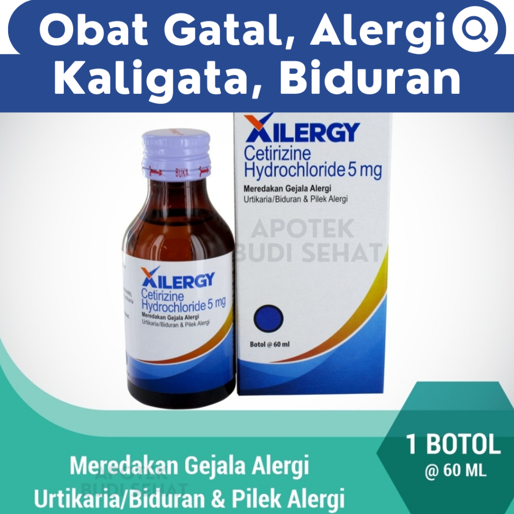 Xilergy Sirup Gatal Anak Obat Minum 60 ml Obat Alergi Gatel Merah Ruam Alergi Makanan Debu Obat Anak