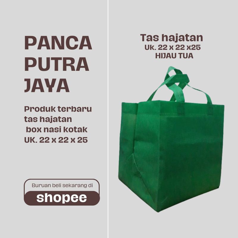 

(1 PACK = 60 PCS) GOODIE BAG TAS HAJATAN 22X22 CM TINGGI 28 CM / TAS SPUNBOND / TAS SEMINAR / TAS NASI BOX/ TAS RAMAH LINGKUNGAN / TAS PARCEL