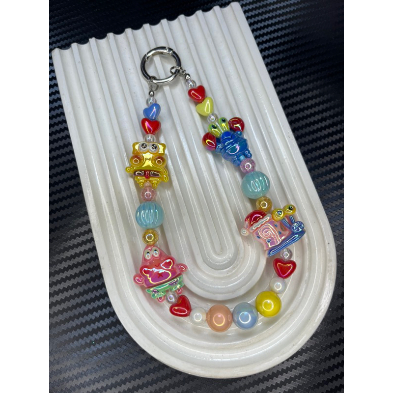 Strap HP Luxury / Bag Charm spongebob / Strap Hp Bunga Ungu / strap hp lucu / strap phone / strap hp