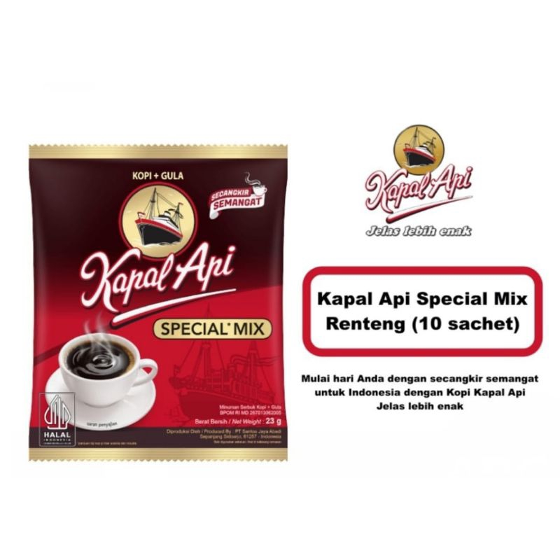 

Kopi Kapal Api Special Mix (Kopi + Gula) 10 Sachet