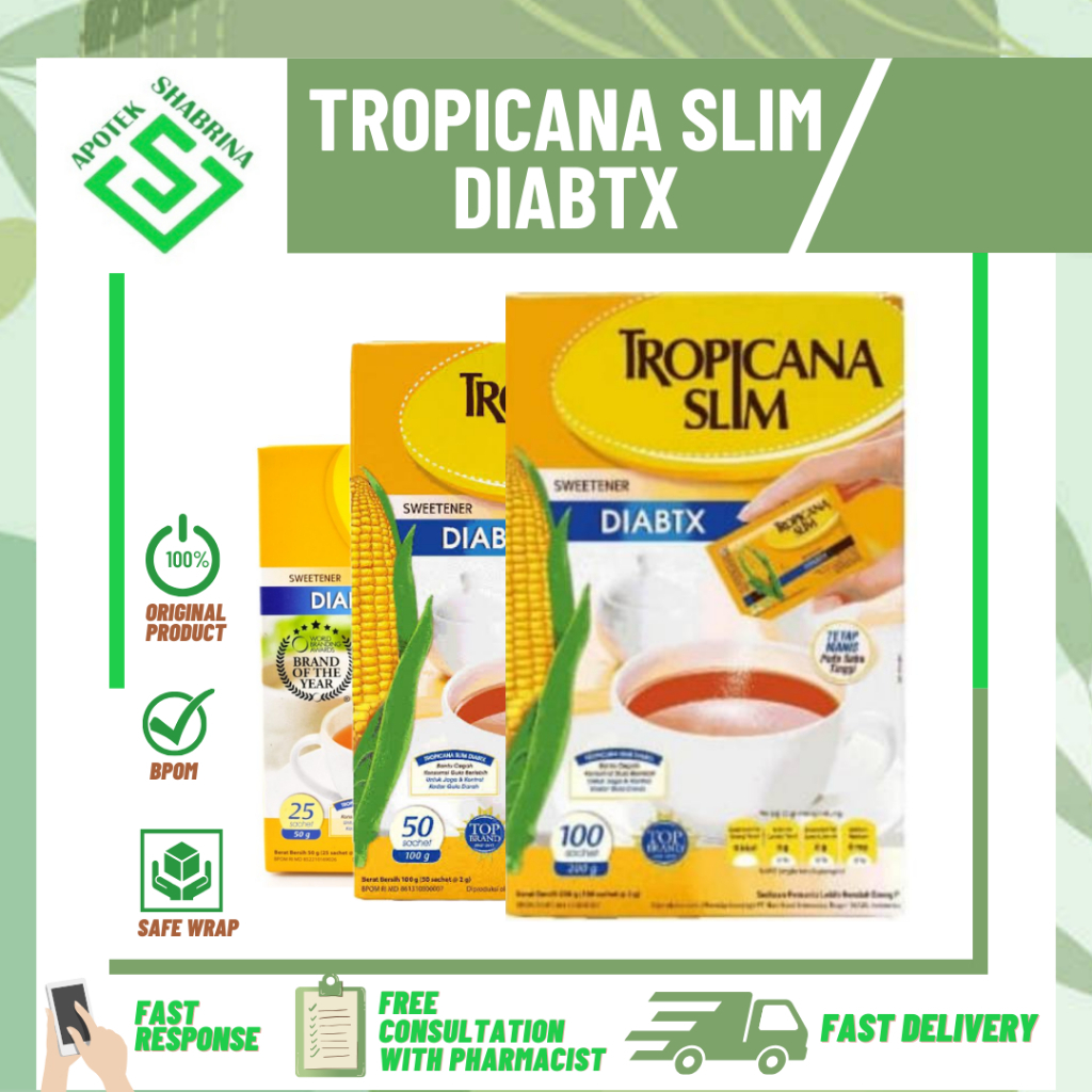 

Gula Diet Diabetes Pemanis Tropicana Slim DIABTX sweetener 25 sachet 50 sachet 100 sachet