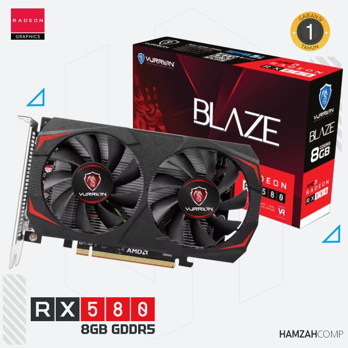 RX 580 8GB GDDR5 256 Bit Vurrion VGA Radeon RX 580 Vurrion Blaze New Version