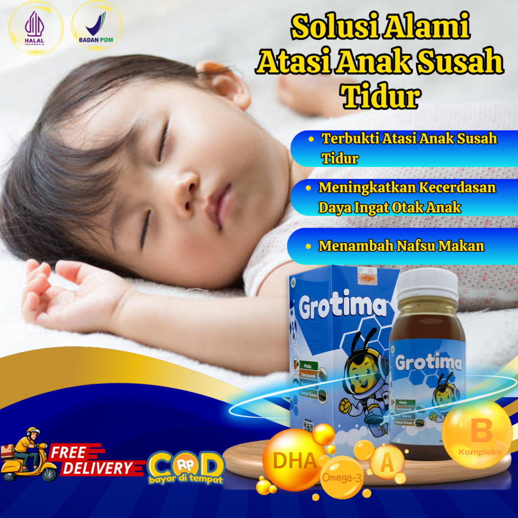 Vitamin Anak Susah Tidur / Obat Anak Susah Tidur / Grotima Untuk Anak Susah Tidur