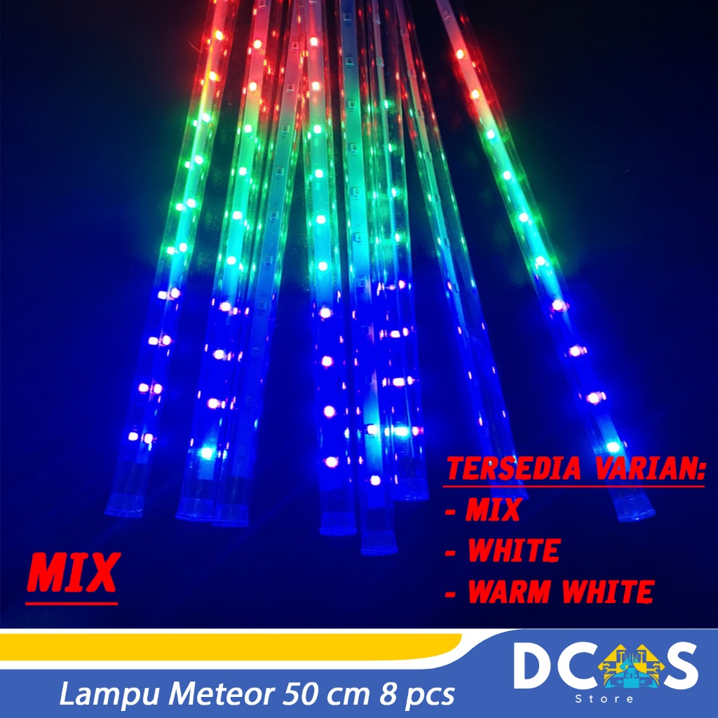 Lampu Meteor Tube 50cm 8 pcs / Lampu Pohon LED Waterproof Air Hujan