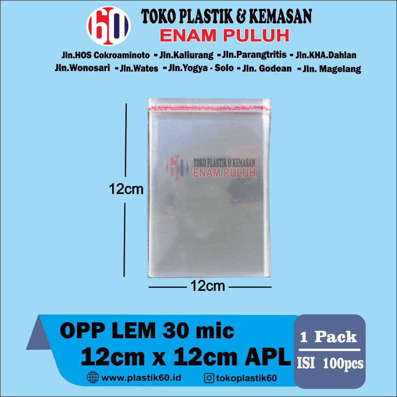 

Plastik opp lem tebal 03 12x 12 seal 100 lembar pcs kaca 30 micron 12x12 bening murah