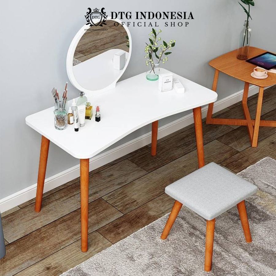 DTG - Meja Rias Nordik Kamar Tidur Meja Rias Kecil Sederhana Meja Rias Cermin Aesthetic SZT-17