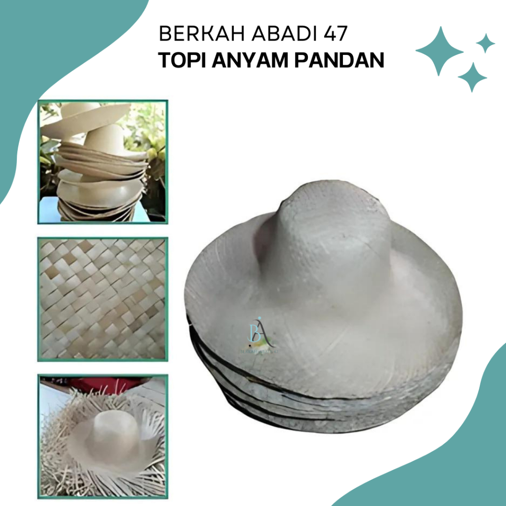 Topi Anyaman Pandan Murah Topi Samak Koboy Topi Pantai Berkebun Petani Nelayan Bisa Gosend
