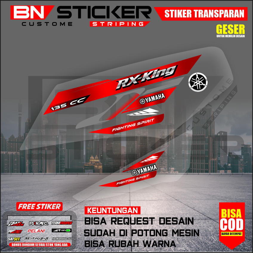 STRIPING DECAL RX KING FACELIFT CUSTOM TRANSPARAN STRIPING RX KING VIRAL UV PREMIUM MAX DECAL IX-6