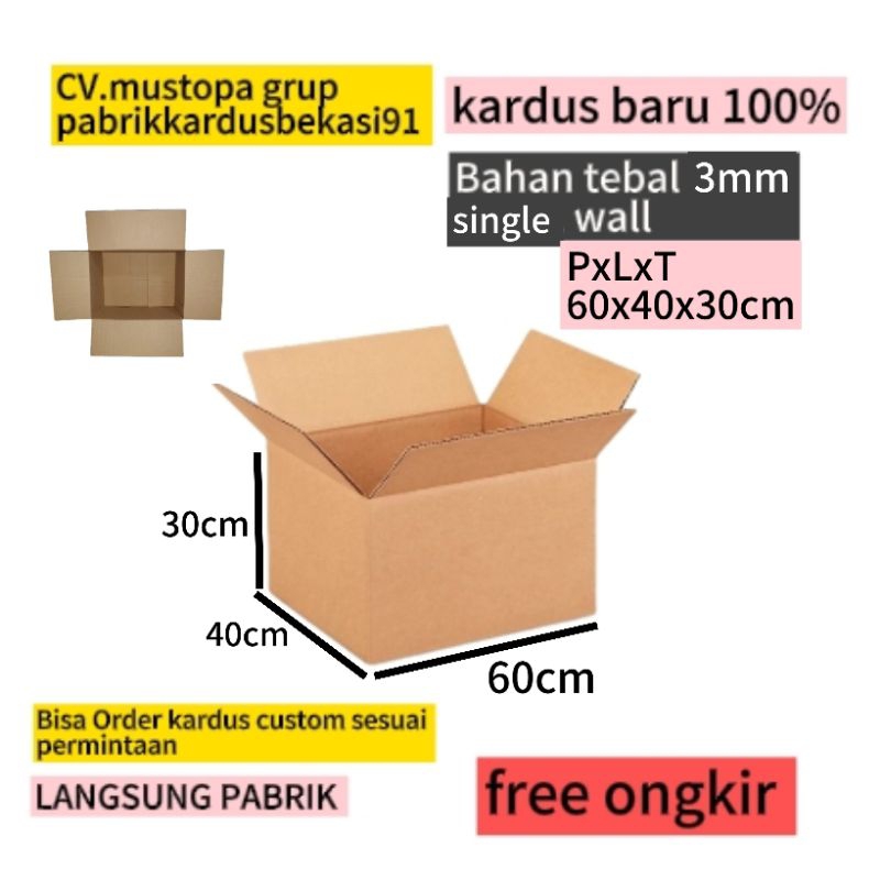

Kardus Packing Box Jumbo 60x40x30cm