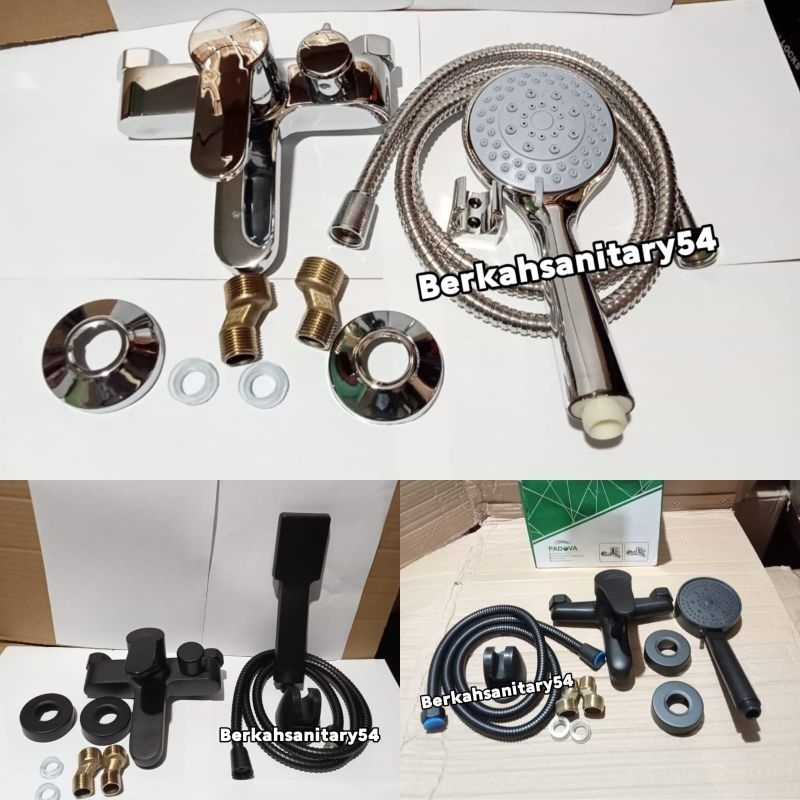 Kran Shower Panas Dingin Hitam/Chrome/Kran Bathub Panas Dingin/Kran Kamar Mandi Panas Dingin