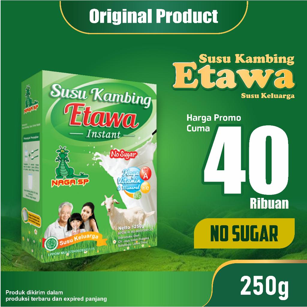 

Susu Kambing Etawa Bubuk Naga SP 250 gram Rasa Original NO SUGAR Garansi Produk Original