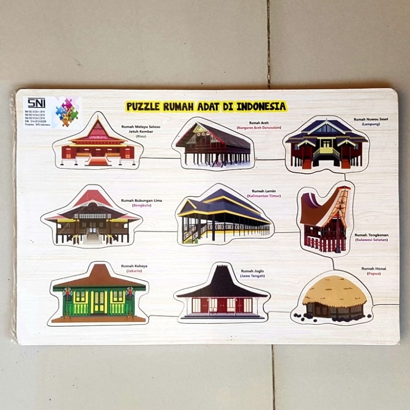 Puzzle Rumah Adat, Mainan Edukasi Puzzle, Puzzle Baju Adat, Puzzle Pakaian Adat
