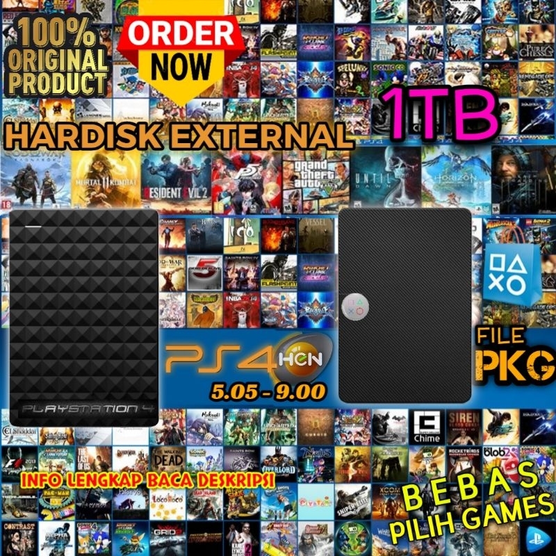 Hardisk Game PS4 1Tb • HDD PS4 HEN Bebas Pilih Game Garansi