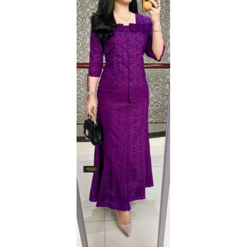 Setelan katun bolong premium terbaru set rok+ blus