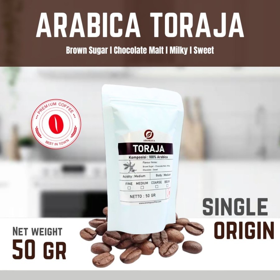 

AROMAYA Kopi Arabika Toraja Sapan Arabica Coffee 50 gram