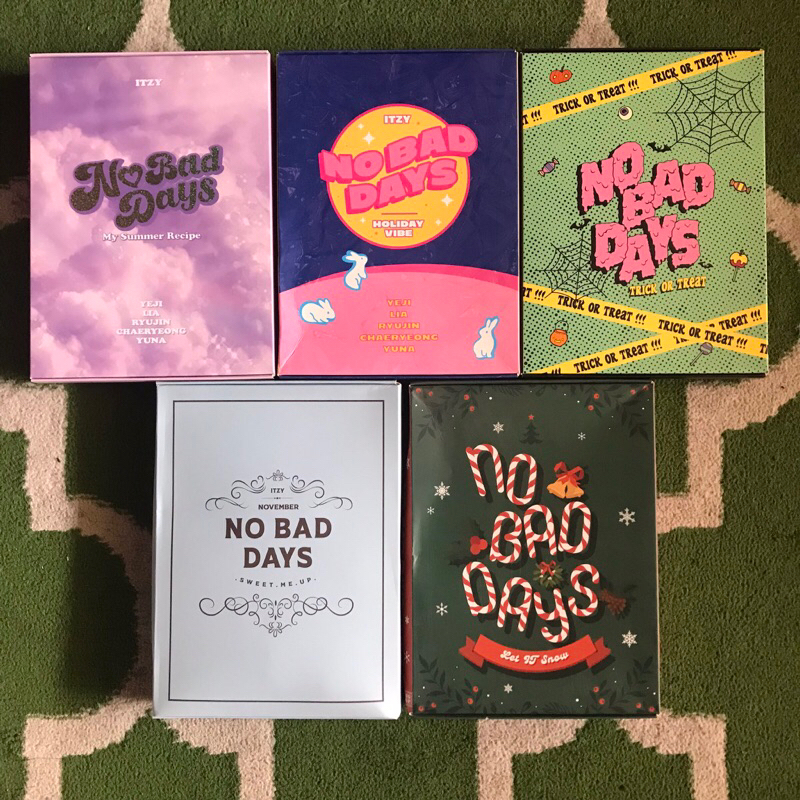 itzy official no bad days fullset (minus pc) august sept oct nov nbd box inclusions only