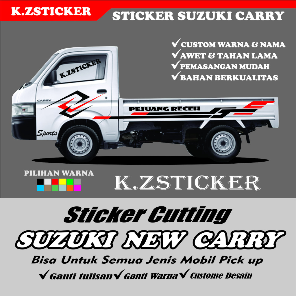 promo stiker pick up mobil suzuki bew carry sticker bodi samping bak belakang terbaru