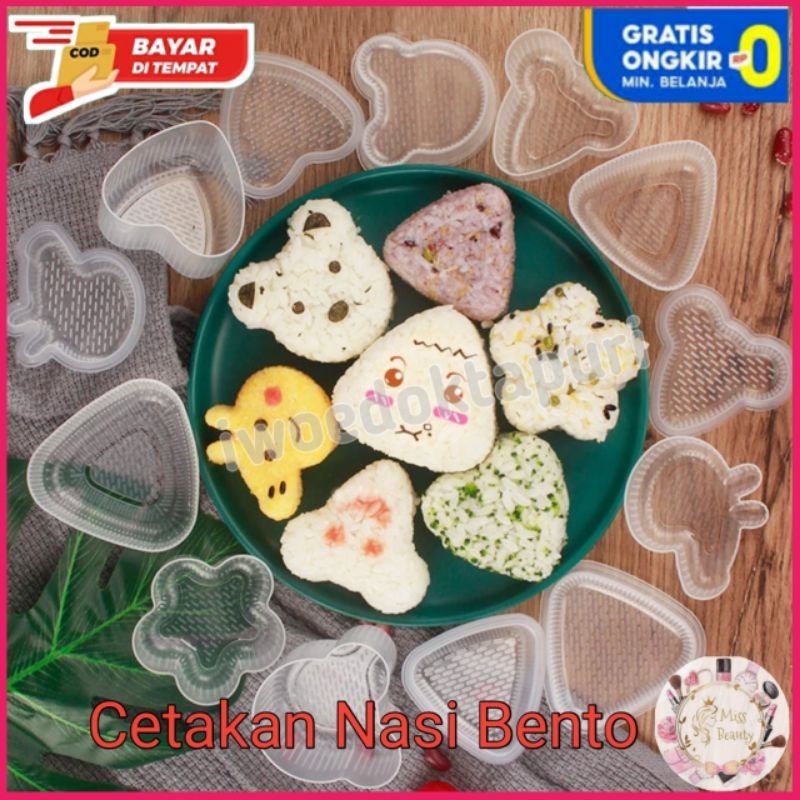 IWD Cetakan Nasi Sushi Nasi Bento Onigiri Anti Lengket Desain Kartun Sesuai Tepak Makan Anak Bekal S
