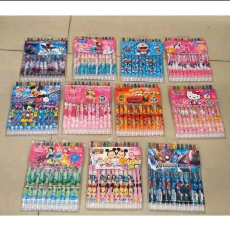 

1 pak rolling crayon pencil /pensil mewarnai bisa di putar