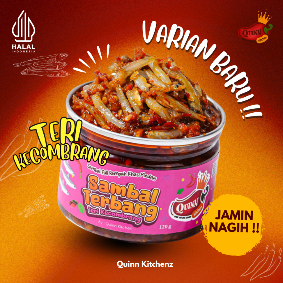 

Quinn Sambal - Sambal Terbang (Teri Kecombrang) 150gr Sambal Quinn
