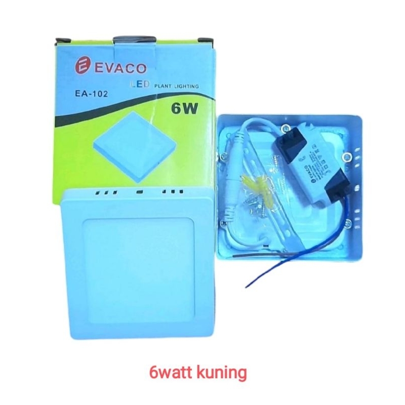 DOWNLIGHT LED OB KOTAK 6W & 12W EVACO/LAMPU PLAFON PUTIH &KUNING