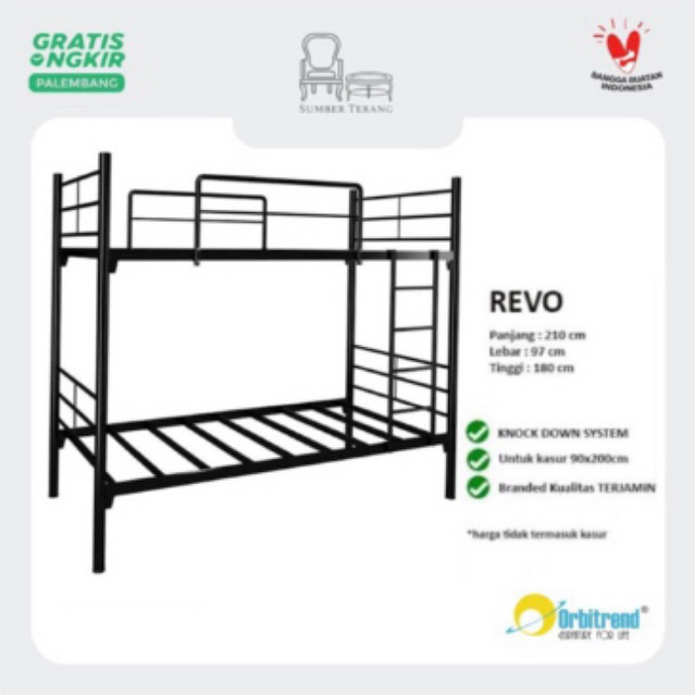 Revo Orbitrend Ranjang Tingkat Bunkbed Tempat Tidur 2 in 1 Anak Ranjang Besi Divan Besi Dipan Besi
