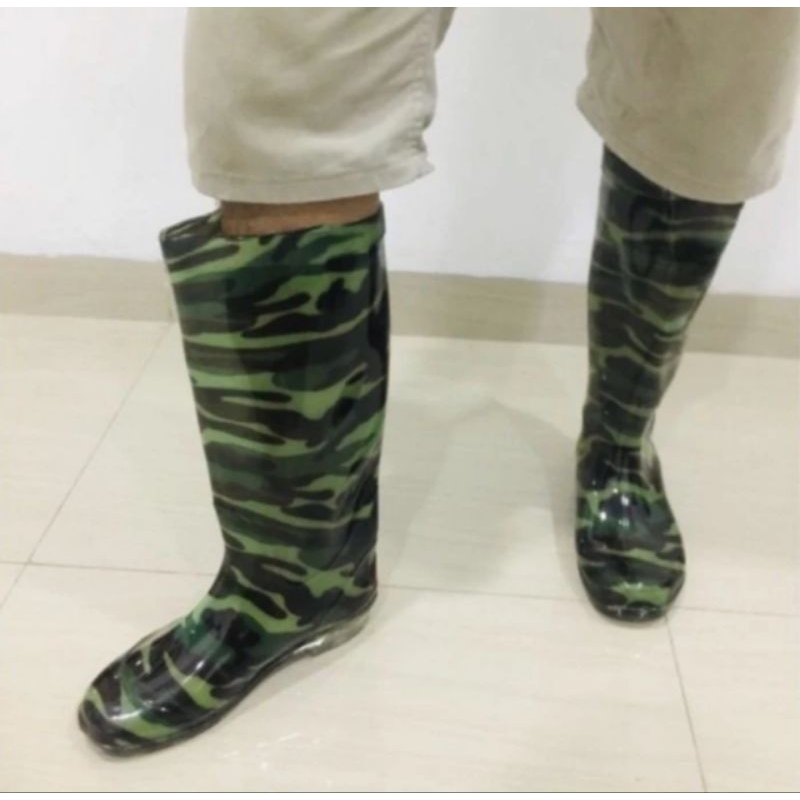 sepatu boot karet hijau loreng sepatu bot boot no AP