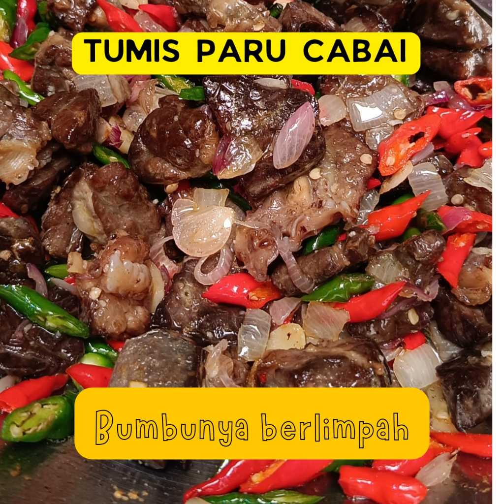 

Tumis Paru Cabai 130gr - 250gr Menu Rumahan yang enak, praktis dan bumbu melimpah/ Oseng Paru Cabai / Paru Pedas / Sambal Paru / Paru Sambal / Paru Sapi / Frozen Food / Makanan Instan / Makanan Siap Saji