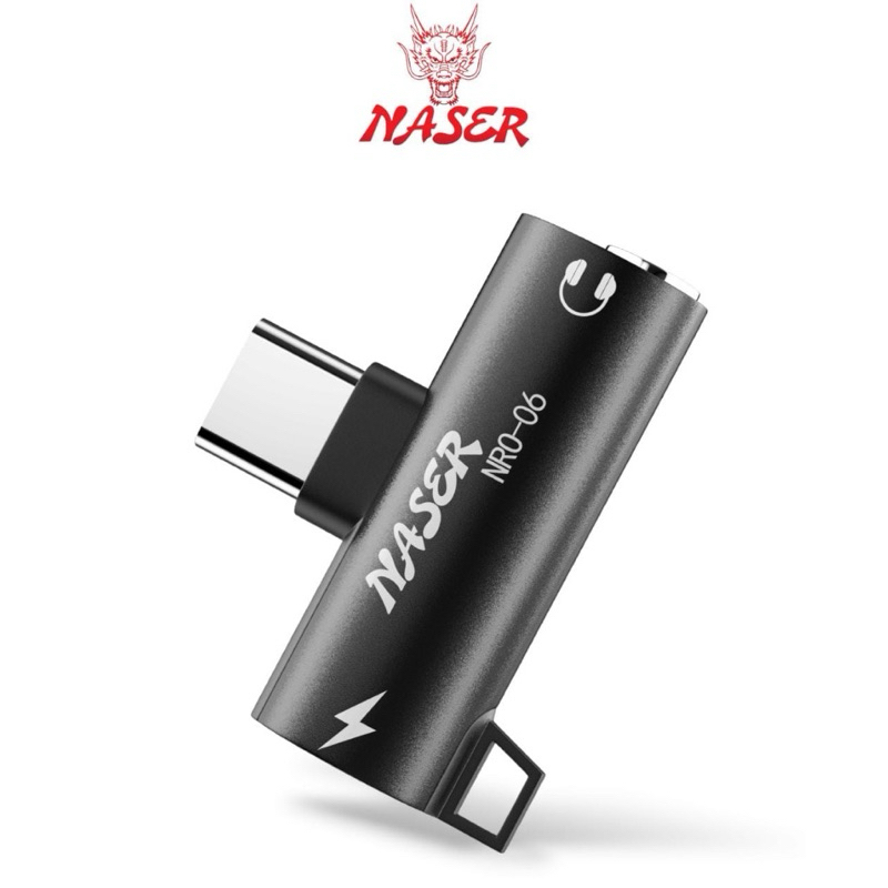 NASER OTG TYPE C TO 3.5MM AUDIO NRO-06 / OTG SPLITER CONVERTER 2in1 Sambungan Headset dan Charger Us