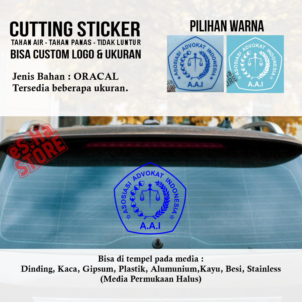 Cutting Stiker Asosiasi Advokat Indonesia AAI Lawyer Hukum Anti Air Anti Luntur