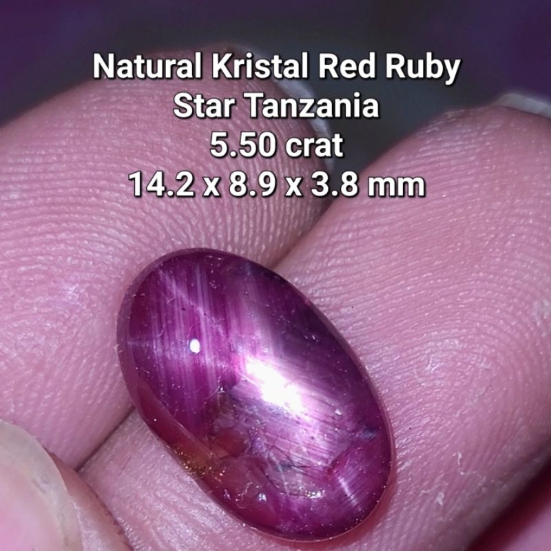 Natural ruby star tanzania rubi kristal