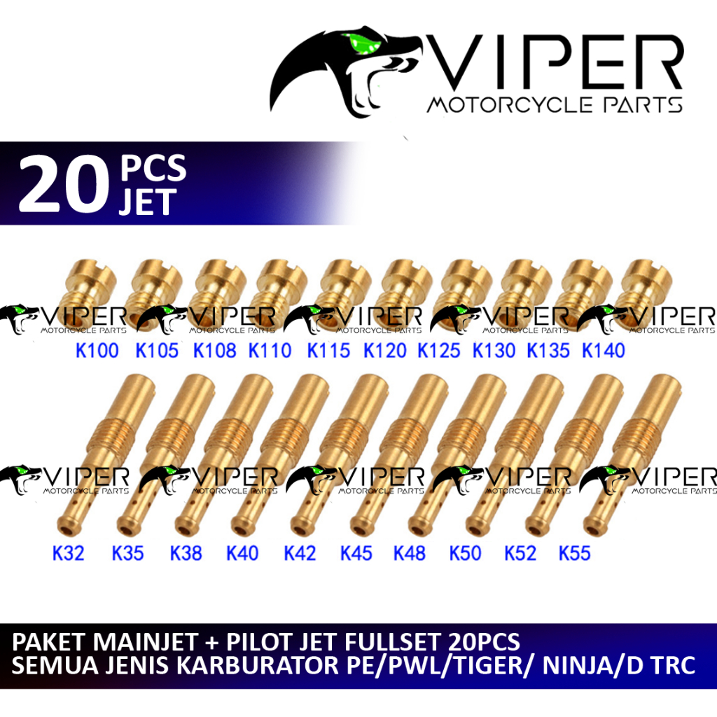 [ BISA COD ] 20 PCS PAKET JET PWK PE FULLSET MAIN JET PILOT JET MAINJET SPUYER REPAIR KIT REPAR REPA