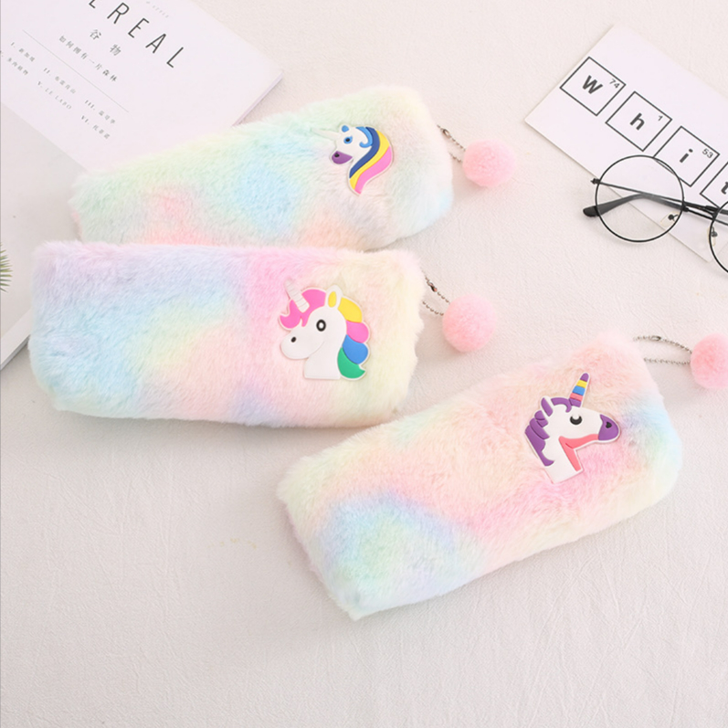 

Kotak Pensil Bulu Unicorn Logo Tempat Pensil Wadah Pensil Kostak Pouch makeup Pencil Case Little Pony